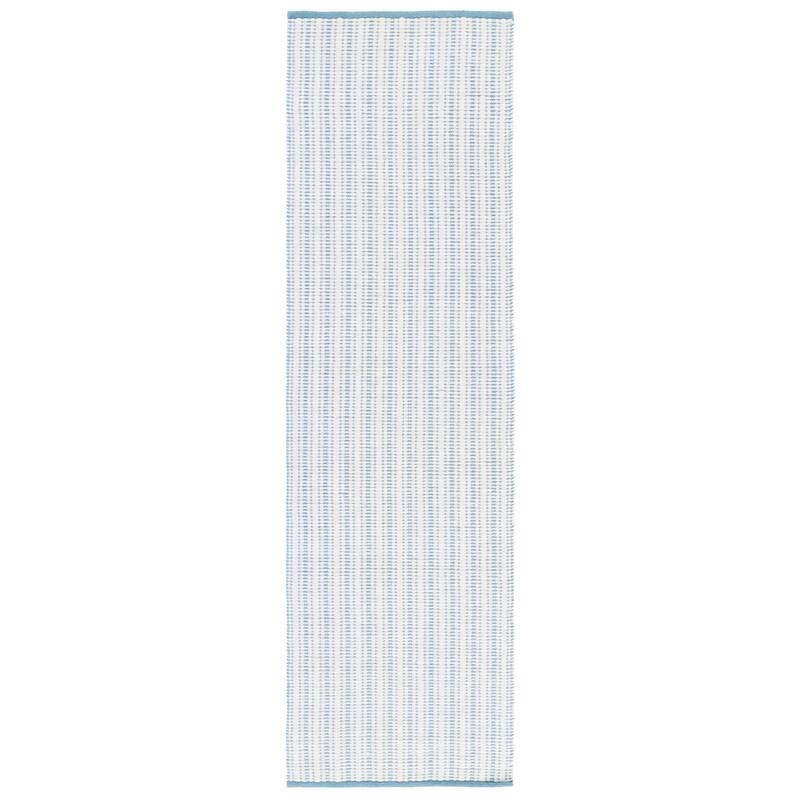 SAFAVIEH Handmade Vermont Muniba Wool & Cotton Rug - 2'3" x 8' Runner - Turquoise/Ivory