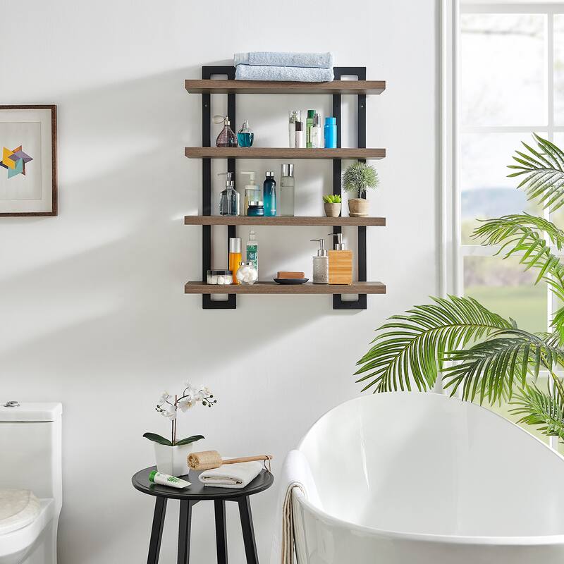 Danya B. 4-Tier Floating Bracket Wall Shelf