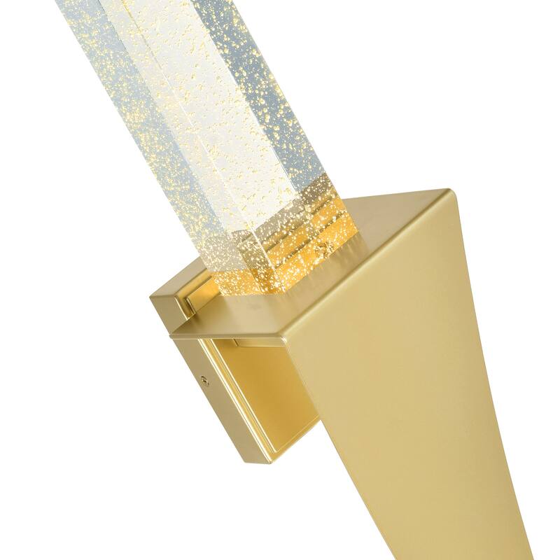 Catania Integrated LED 7in Black Wall Light - Satin Gold