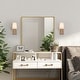 preview thumbnail 6 of 6, Chiry Mid-Century Modern Gold 1-Light Fabric Shade Bathroom Vanity Light - L 4.5"x W 6.5"x H 12"