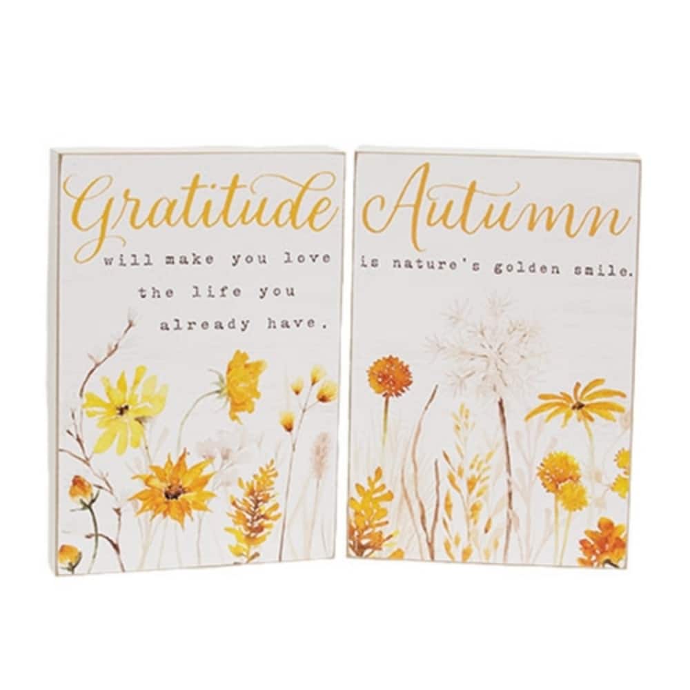 Golden Fall Wildflowers Box Signs - 2 Asstd. - Multi