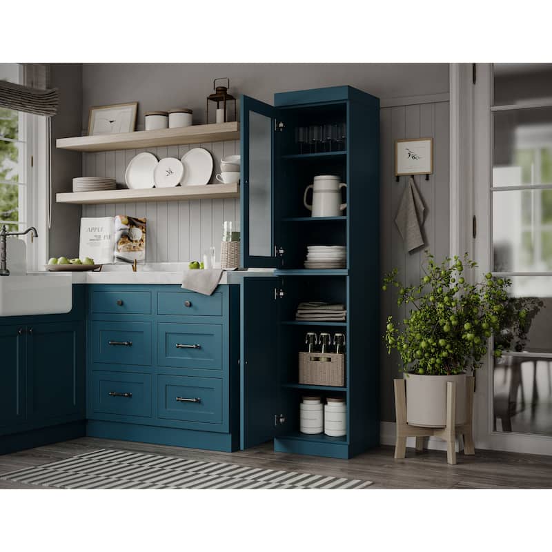 100% Solid Wood 16.5" Kitchen Pantry Cabinet with Doors by Palace Imports