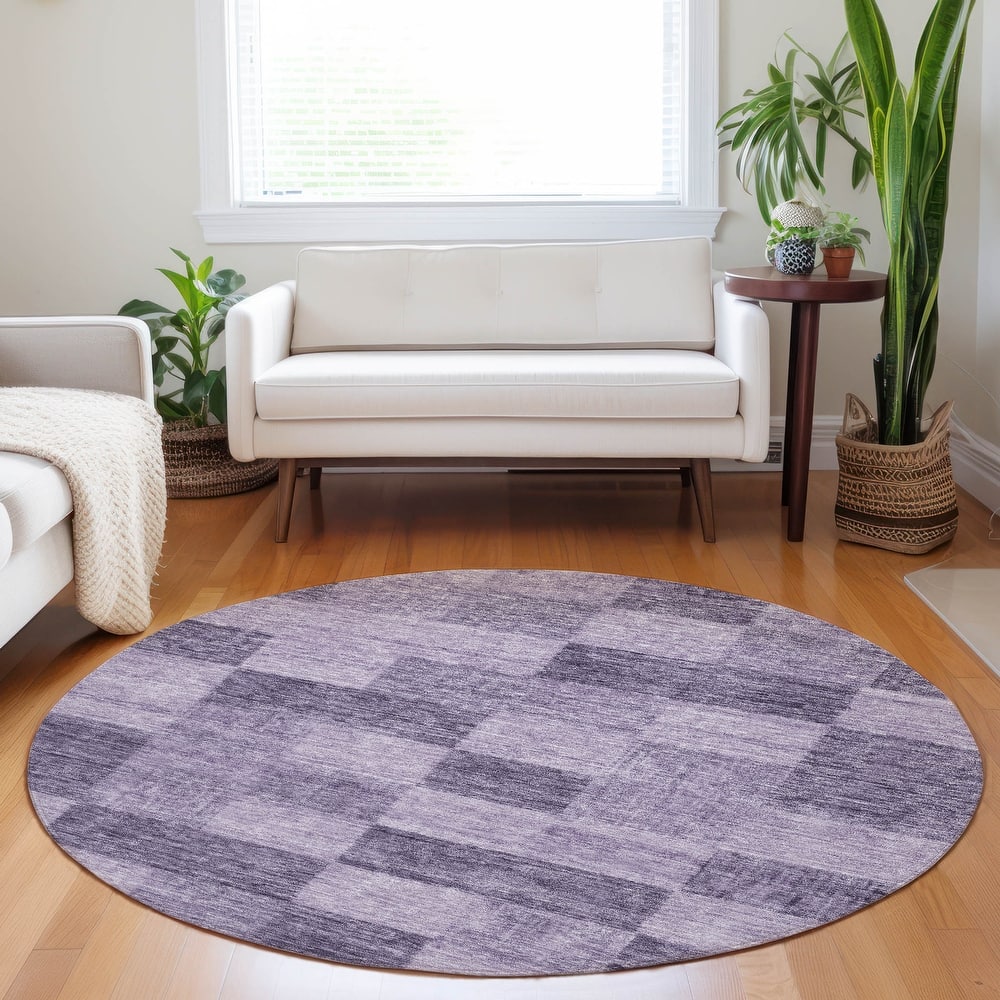 Machine Washable Indoor/ Outdoor Checker Chantille Rug