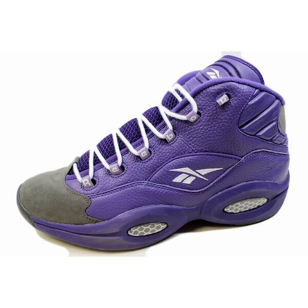 Shop Reebok Men S Question Mid Regal Purple Aluminum Black White