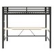 preview thumbnail 10 of 64, Twin/Full Size Gaming Loft Bed with Bulit-in Desk and LED Lights, Metal Loft Bedframe with Ladder and Guardrails for Kids