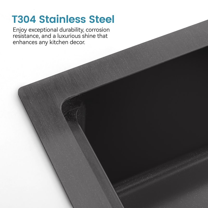 Stainless Steel Kitchen Sink, 33″x19″ Single Bowl, Undermount Handmade Sink in Brushed, with Cutting Board, Colander