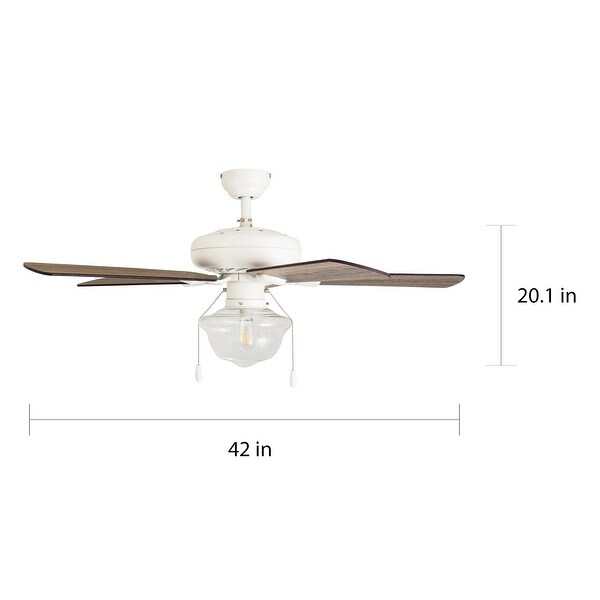 The Gray Barn Eltham 42-inch Coastal Indoor LED Ceiling Fan with Pull Chains 5 Reversible Blades - 42