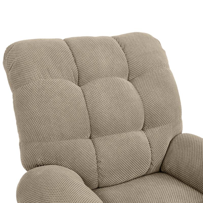 Recliner Chair, Overstuffed Armchair, Manual Recliner, Padded Footrest, Ergonomic Lounge Chair, Soft Fabric Recliner