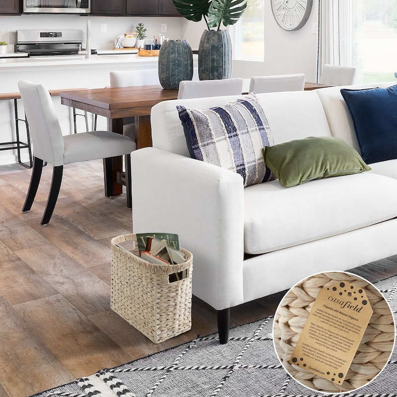 Magazine Holder Storage Basket Bin with Handles Seagrass Hyacinth