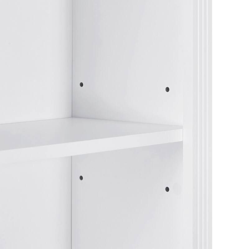 White Bath Cabinet, 2 Doors 3/6 Shelves, Engineered Wood, Bath Laundry