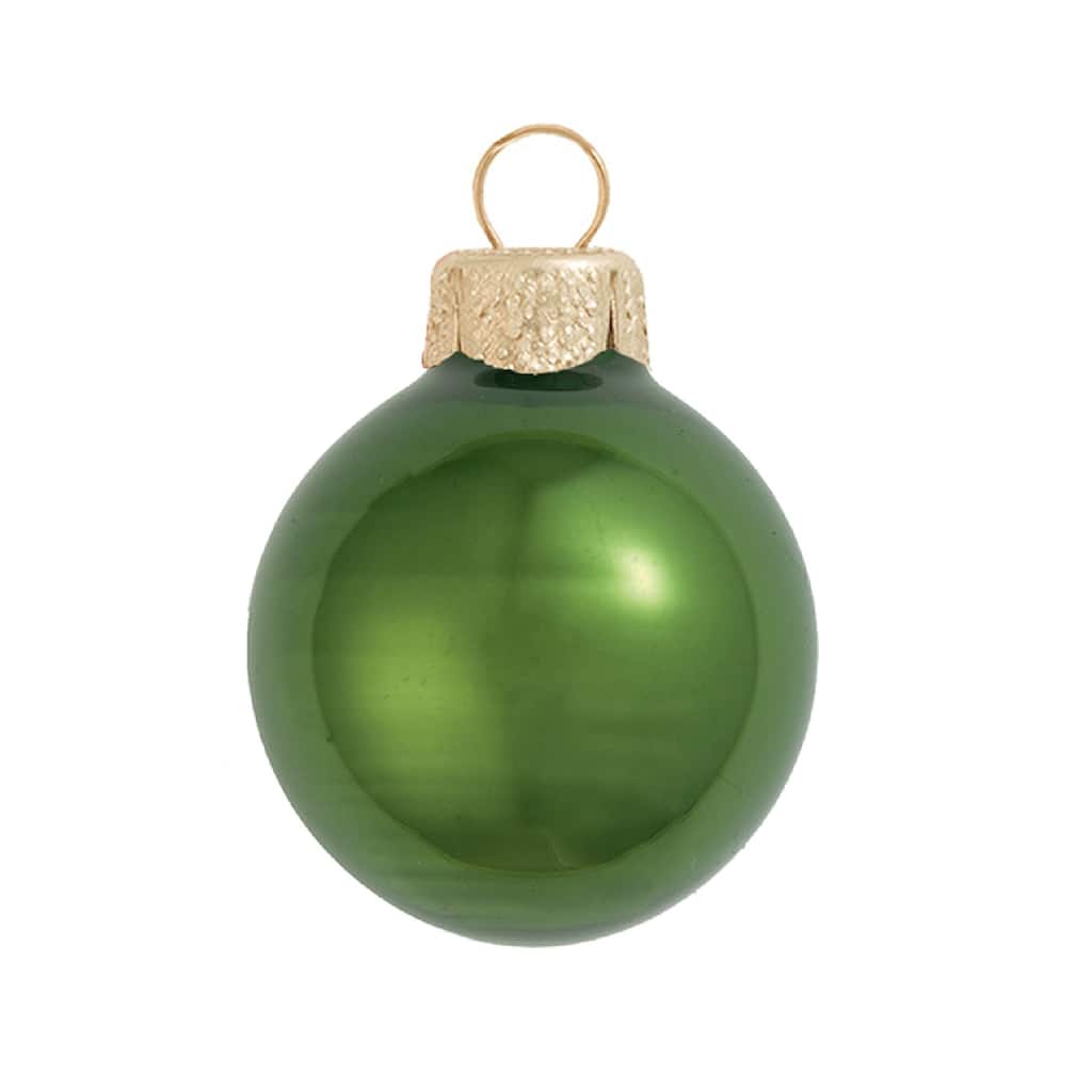 Green Moss Pearl Glass Christmas Ball Ornaments 7" (180mm)