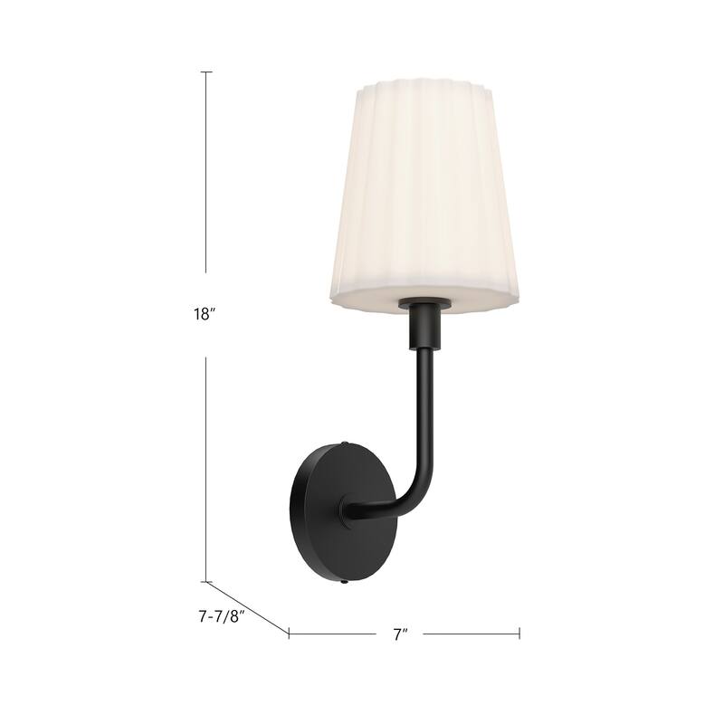 Alora Lighting WV628107OP Plisse 18" Tall Wall Sconce with Opal Glass