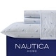 preview thumbnail 116 of 139, Nautica Cotton Percale Deep Pocket Bed Sheet Sets Full - Boat Stripe Blue
