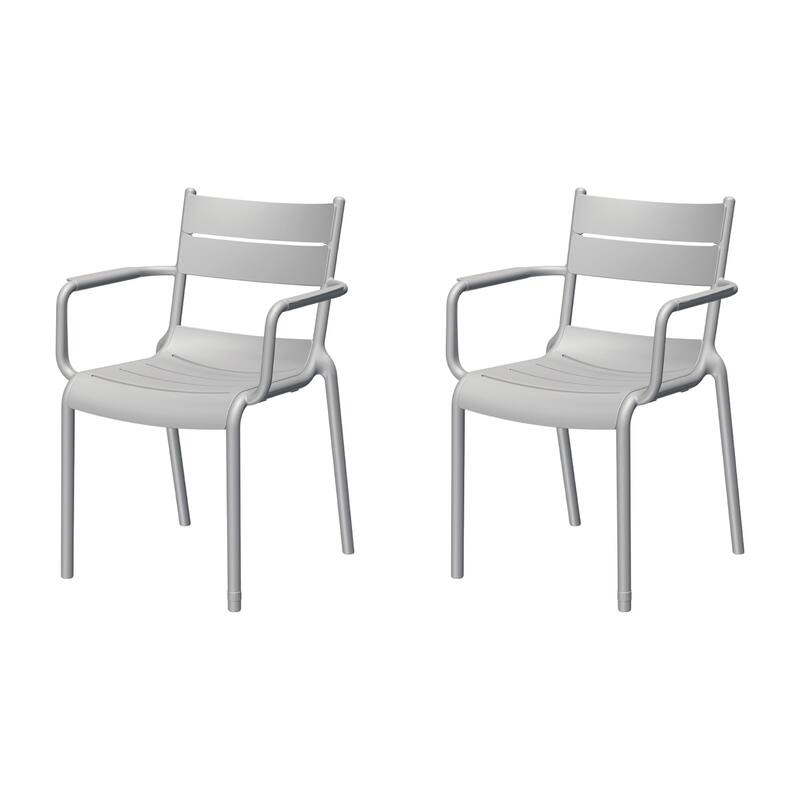 Naples Stackable Armchair, 2 Pcs - Cold Grey