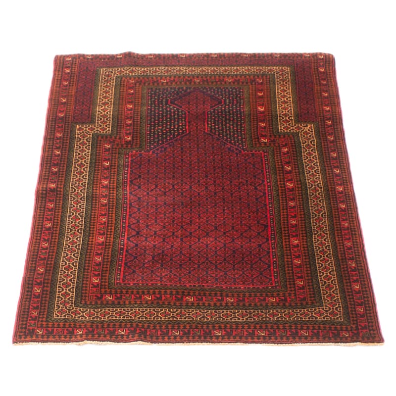 Teimani Burgundy Rug 3'1" x 5'0" - 3'1 x 5'0
