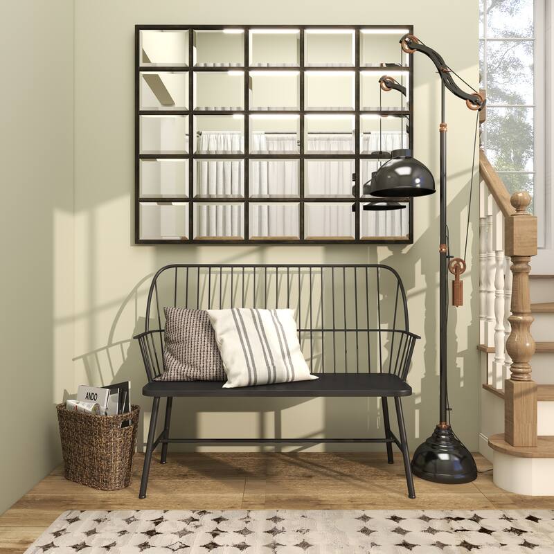 Iron Traditional Outdoor Bench 38 x 48 x 19