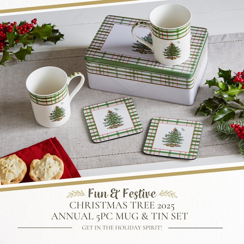Spode Annual Mug and Tin 5 Piece Set - 12 oz mug