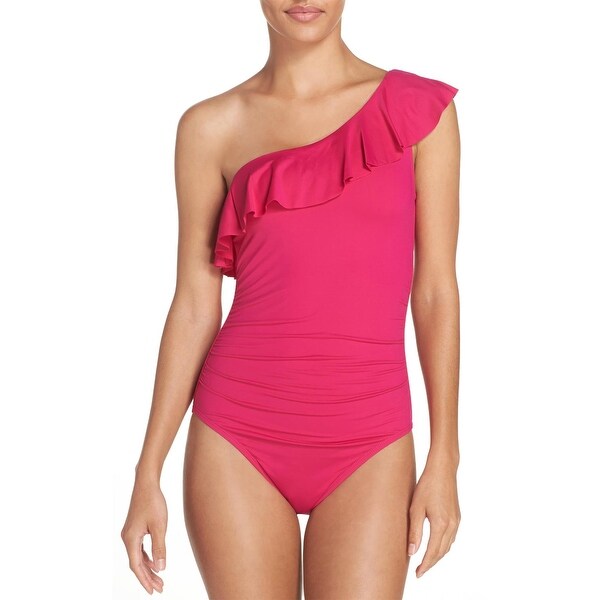 la blanca one shoulder ruffle swimsuit