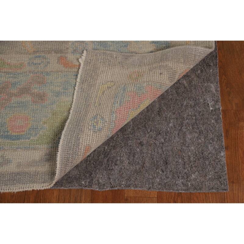 Hand Knotted Oriental 100% Wool Carpet Transitional All-Over Greys & Charcoal Oushak Area Rug - 9' 5'' X 7' 9''