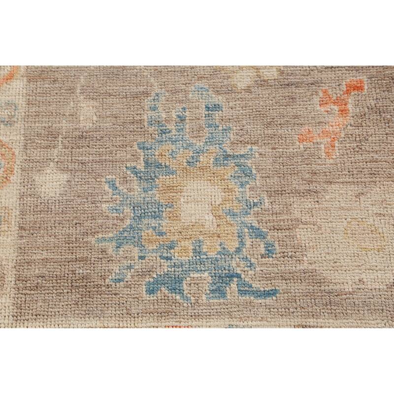 Hand Knotted Oriental 100% Wool Carpet Transitional All-Over Greys & Charcoal Oushak Area Rug - 8' 11'' X 5' 10''