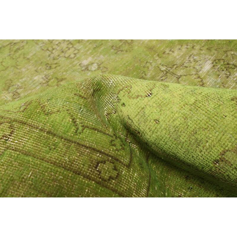 ECARPETGALLERY Hand-knotted Color Transition Lime Wool Rug - 4'4 x 7'4