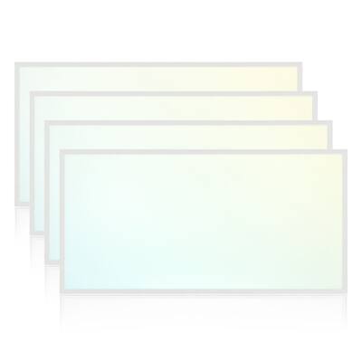 Luxrite 2x4 FT LED Flat Panel Light, 30/40/50W, 3 CCT 4000K-6500K, 3750/5000/6250 Lumens, 0-10V Dimmable, ETL DLC 4-Pack