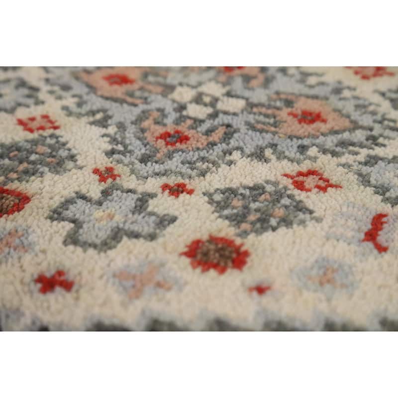 Hand Knotted Oriental 100% Wool Carpet Traditional Geometric Greys & Charcoal Viss Area Rug - 6' 0'' X 4' 0''