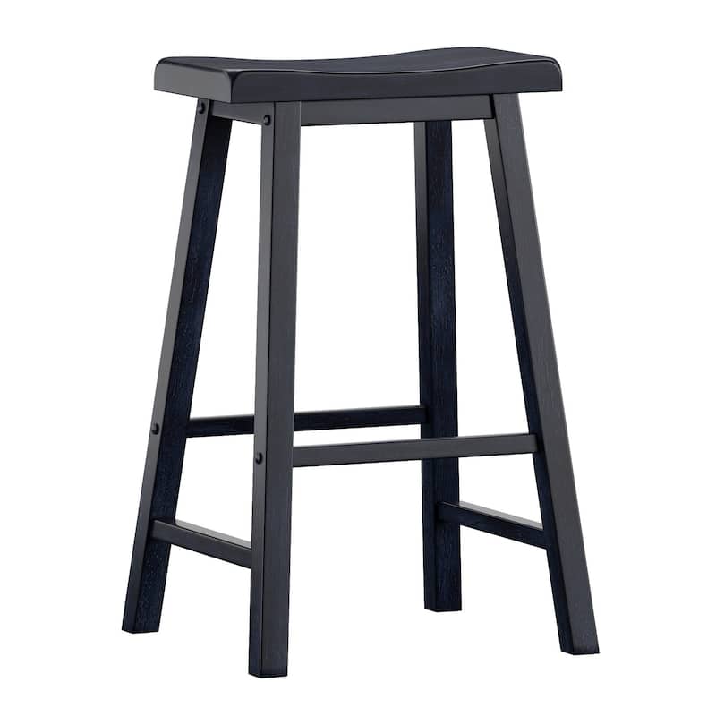 Salvador II Saddle Seat Backless Bar Stools (Set of 2) by iNSPIRE Q Classic - Dark Denim