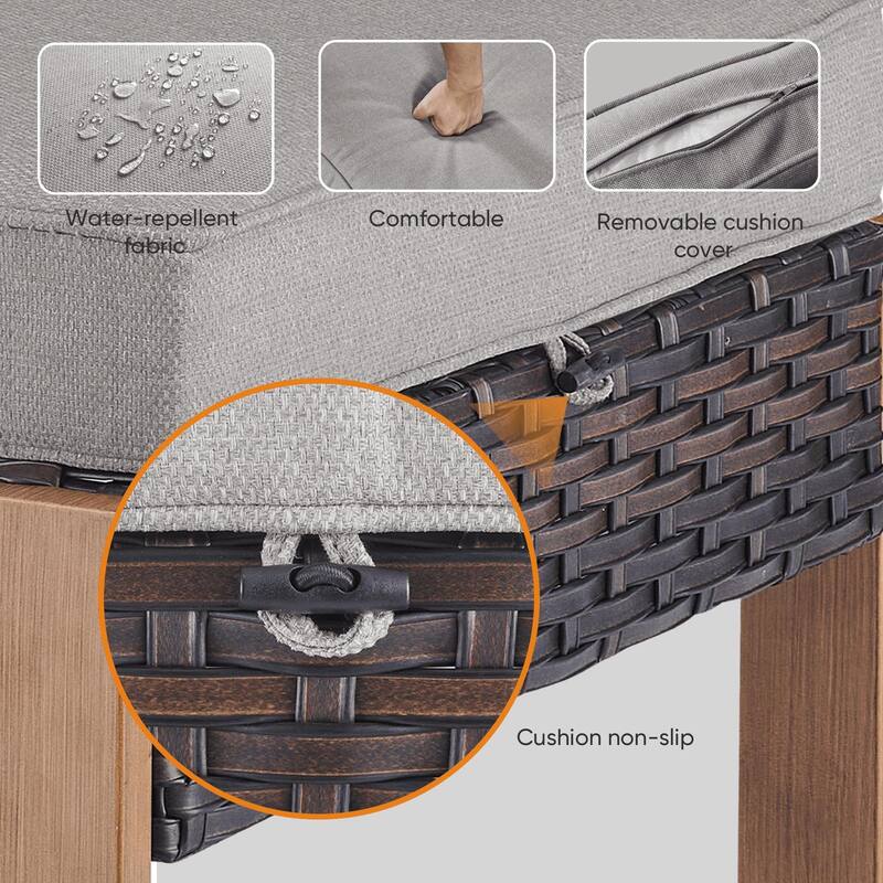 Pocassy 5 Pieces Outoor Patio Sofa Swivel Chair Ottoman Set