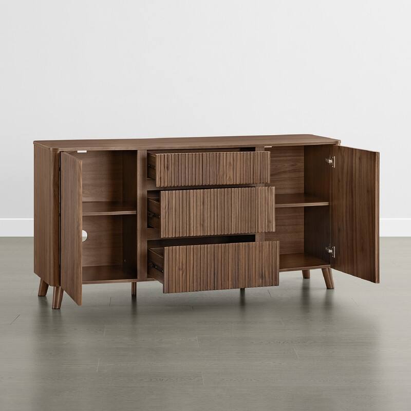Spruce & Spring 62-Inch Sideboard Cabinet Modern Buffet Cabinet with Storage