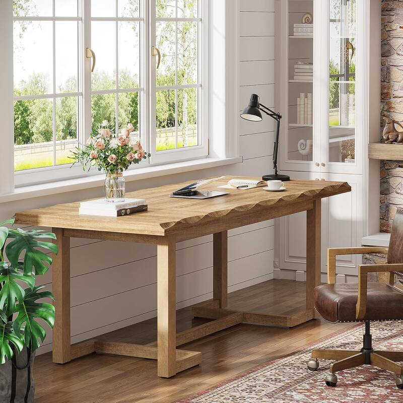 63" Rectangular Computer Desk, Modern Simple Writing Table Executive Desk for Home Office, Work & Study