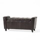 preview thumbnail 13 of 17, Alden Tufted Faux Leather Armed Storage Ottoman Bench by Christopher Knight Home
