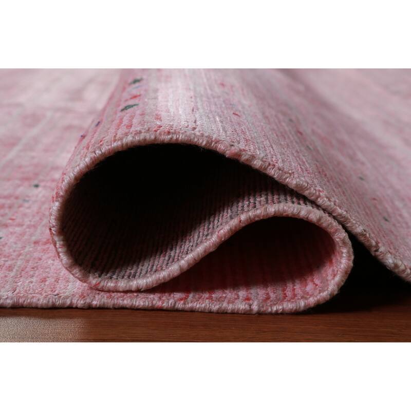Hand Knotted Oriental 100% Wool Carpet Tribal Animal Pictorial Pink Gabbeh Area Rug - 9' 11'' X 9' 8''