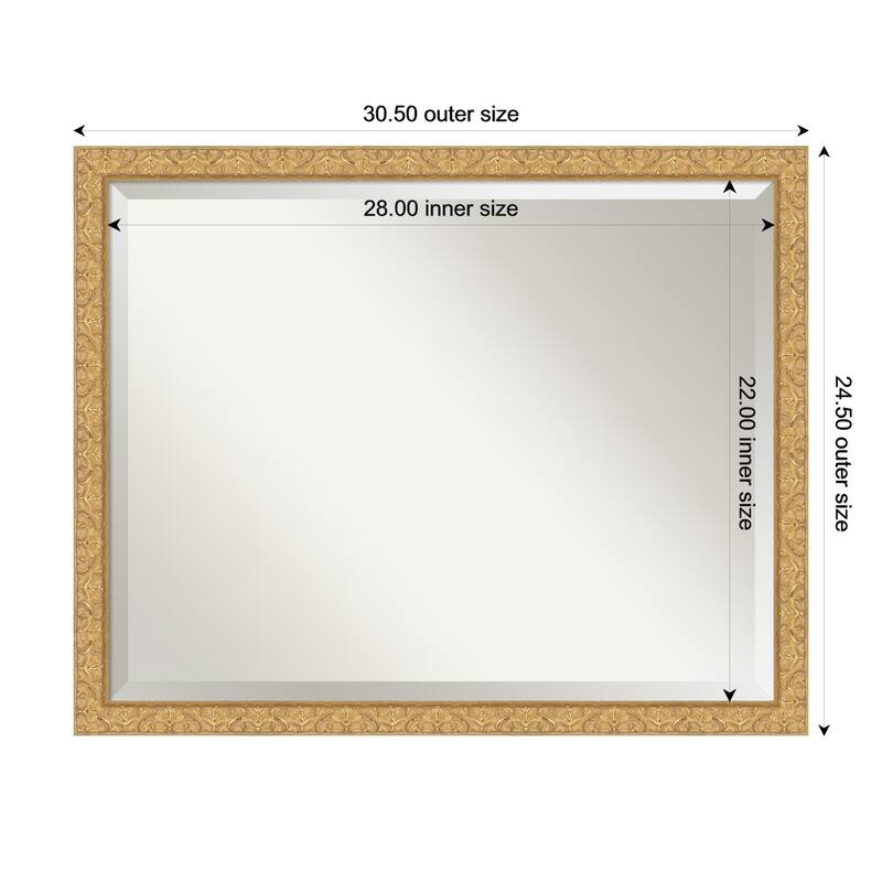 Lila Beveled Wood Framed Wall Mirror - 31 x 25 in - Lila Gold