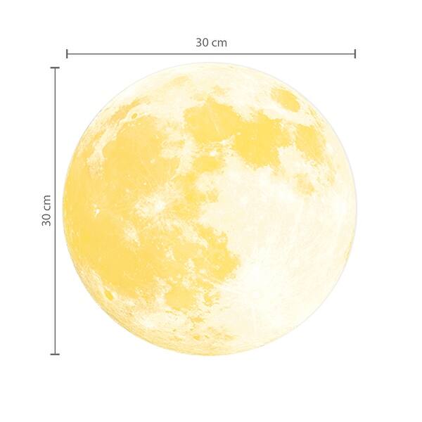 Walplus Glow In Dark Yellow Moon Wall Sticker DIY Art Nursery Decor