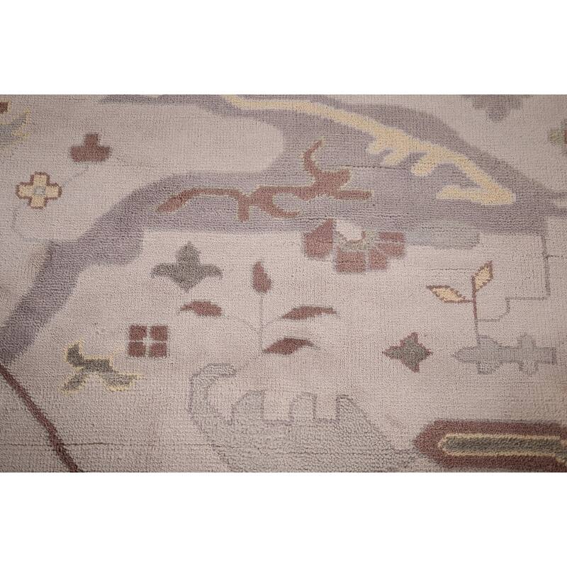 Earth Tone Oushak Indian Large Area Rug Hand-Knotted Wool Carpet - 12'2"x 14'6"