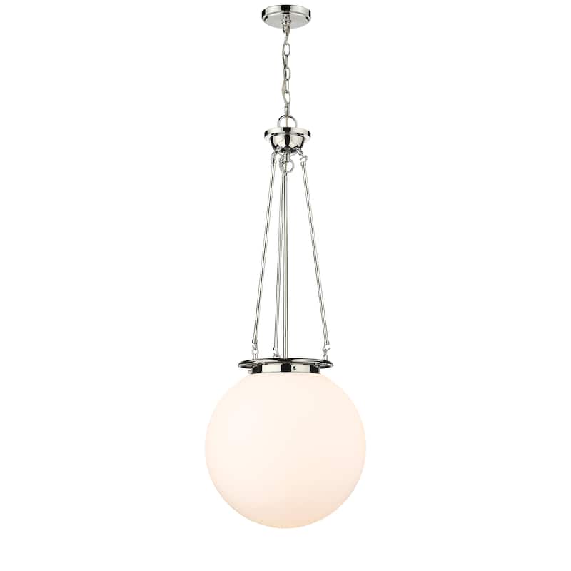 Innovations Lighting Beacon - 1 Light 16" Pendant - Polished Nickel/Matte White