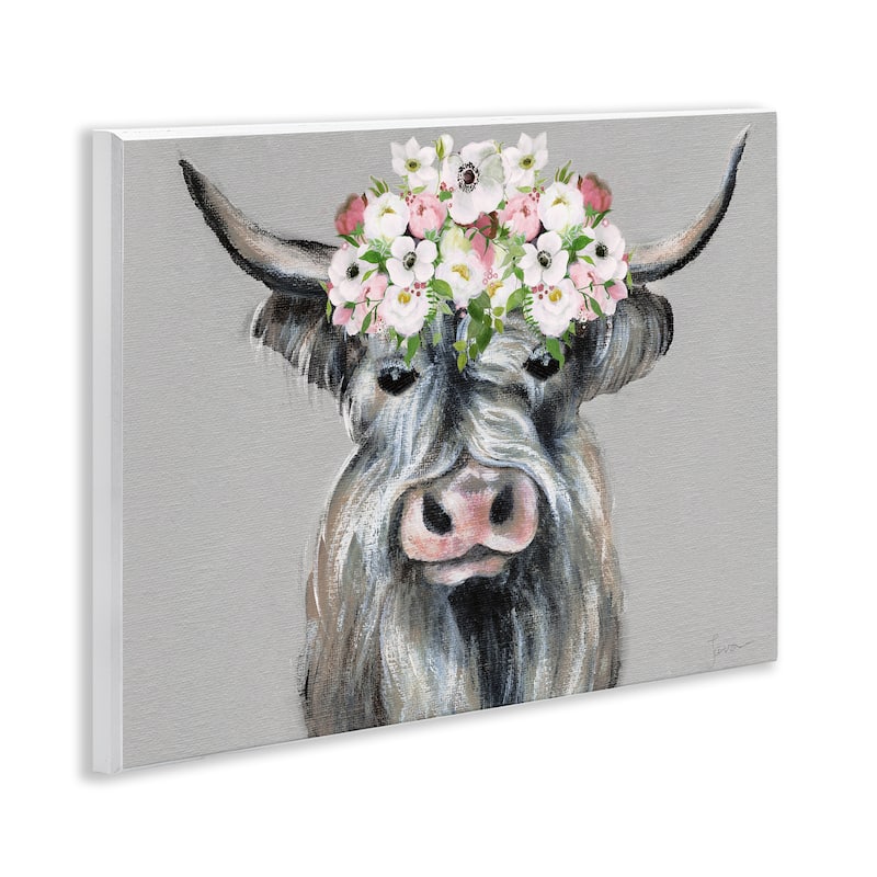 Stupell Shabby Chic Cattle with Garland Wall Plaque Art Design By Janet Tava
