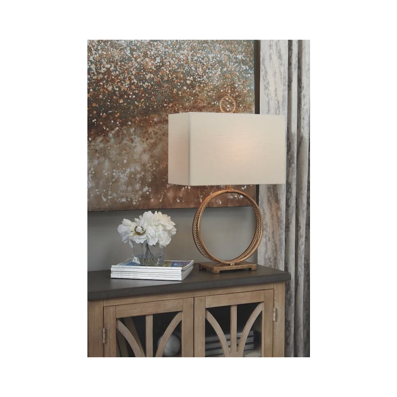 Mahala 28 Inch Metal Table Lamp - Antique Gold Finish - 15x13x19