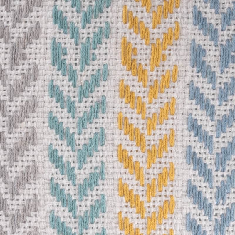 Sevita Yellow/Green Chevron Natural Cotton Square 18"x18" Throw Pillow, Set of 2 or 4