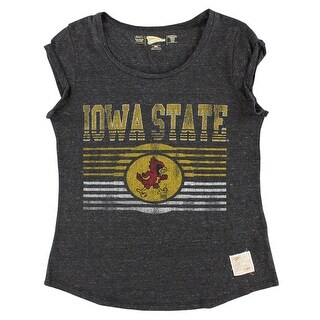 Shop Distant Replays Womens Iowa State Cyclones College Roll Sleeve T Shirt Black Black Yellow White Red Free Shipping On Orders Over 45 Overstock 22613726