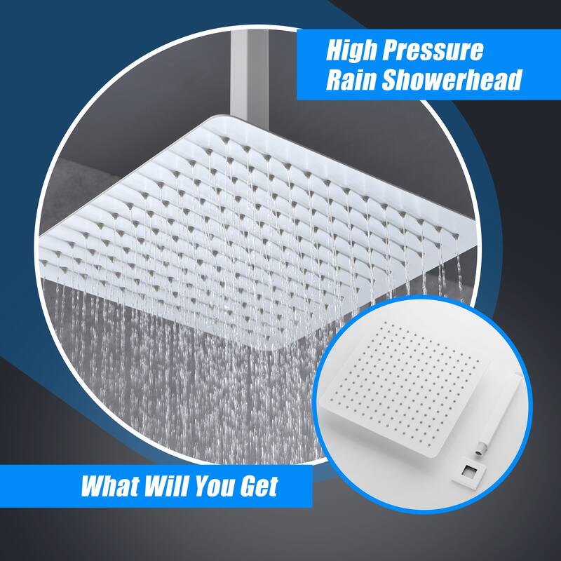 12" Square High Pressure Rain Shower Head,304 Stainless Steel Rain Shower Head