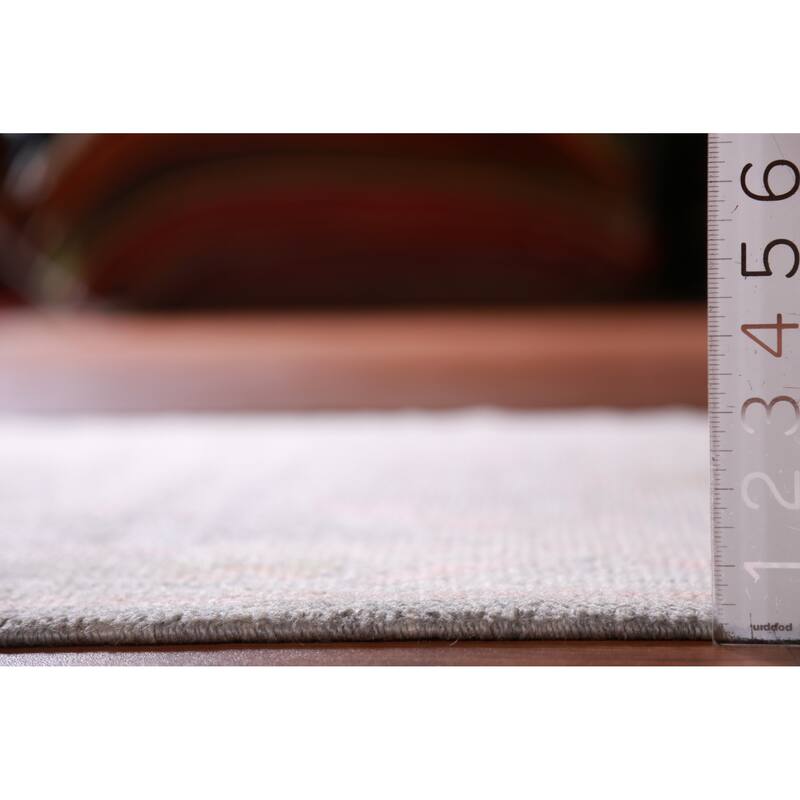 Hand Knotted Oriental 100% Wool Carpet Transitional Geometric Greys & Charcoal Oushak Runner Rug - 13' 0'' X 3' 1''