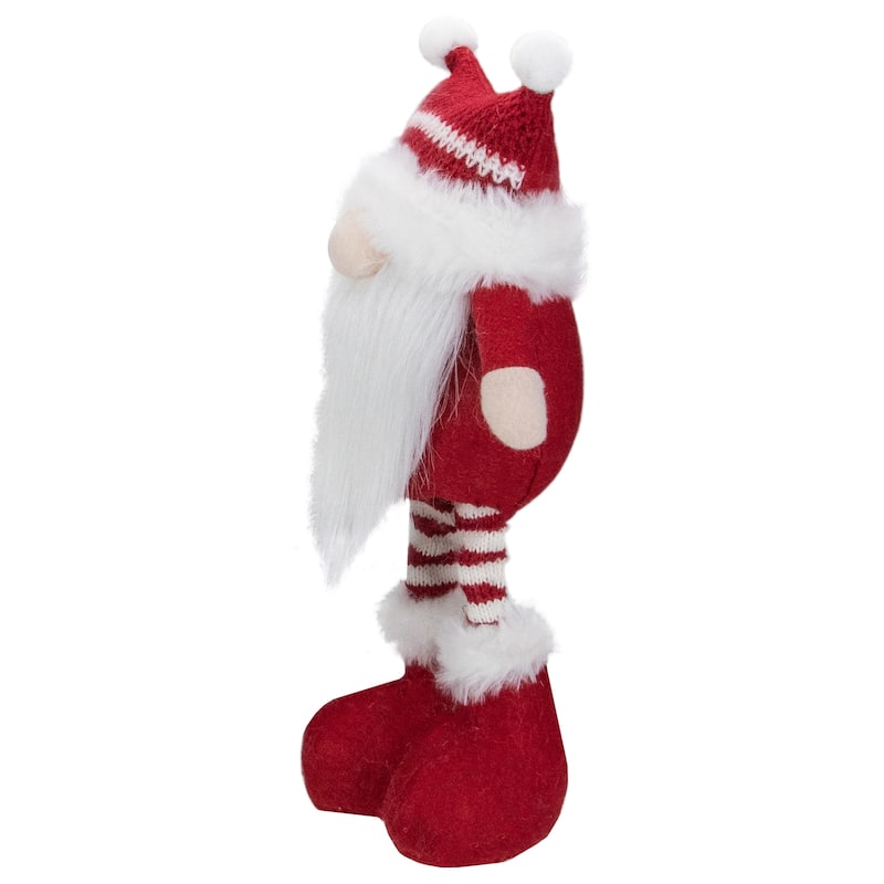 12.5" Red and White Standing Tabletop Christmas Gnome Figure