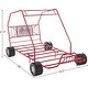 preview thumbnail 11 of 13, Youth Go Kart Design Twin Bed with 4 Wheels & Racing Flag Decor Headboard, Metal Tube Supporting Slat System, No Box Spring Need