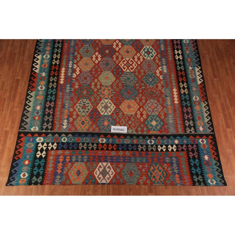 Kilim Oriental Large Rug Hand-Woven Wool Carpet - 10'4"x 16'5"