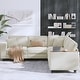 preview thumbnail 26 of 34, GDFStudio - Jackson Oversized L-Shaped Corduroy Corner Couch with Armrest Storage Beige