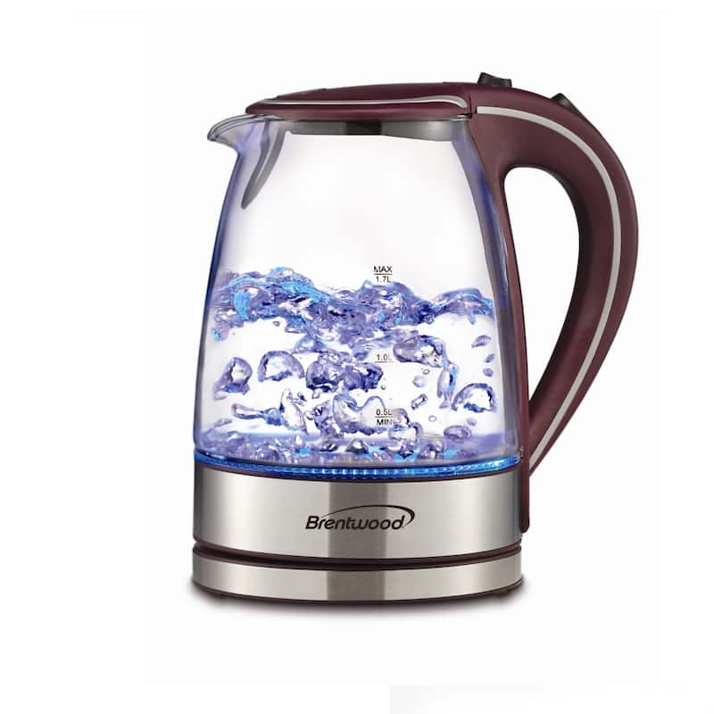 1.8 Quart Tempered Glass Tea Kettle in Plum - Purple