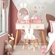 preview thumbnail 15 of 18, Gymax Kid Vanity Set Makeup Table Stool with Drawer Shelf Wood Leg
