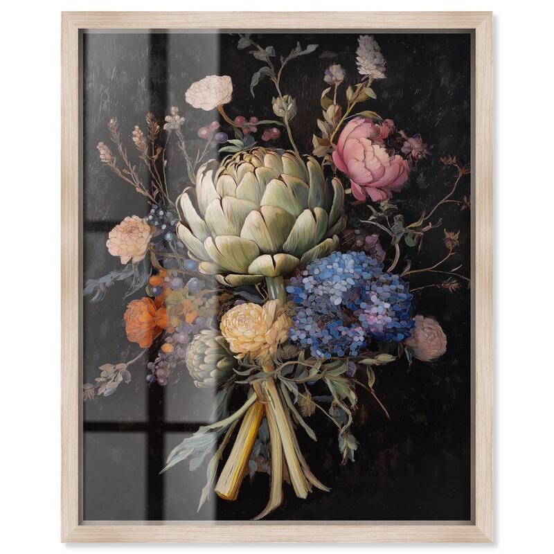 Moody Artichoke II Shadowbox by Art Remedy - Natural - 30" x 36"